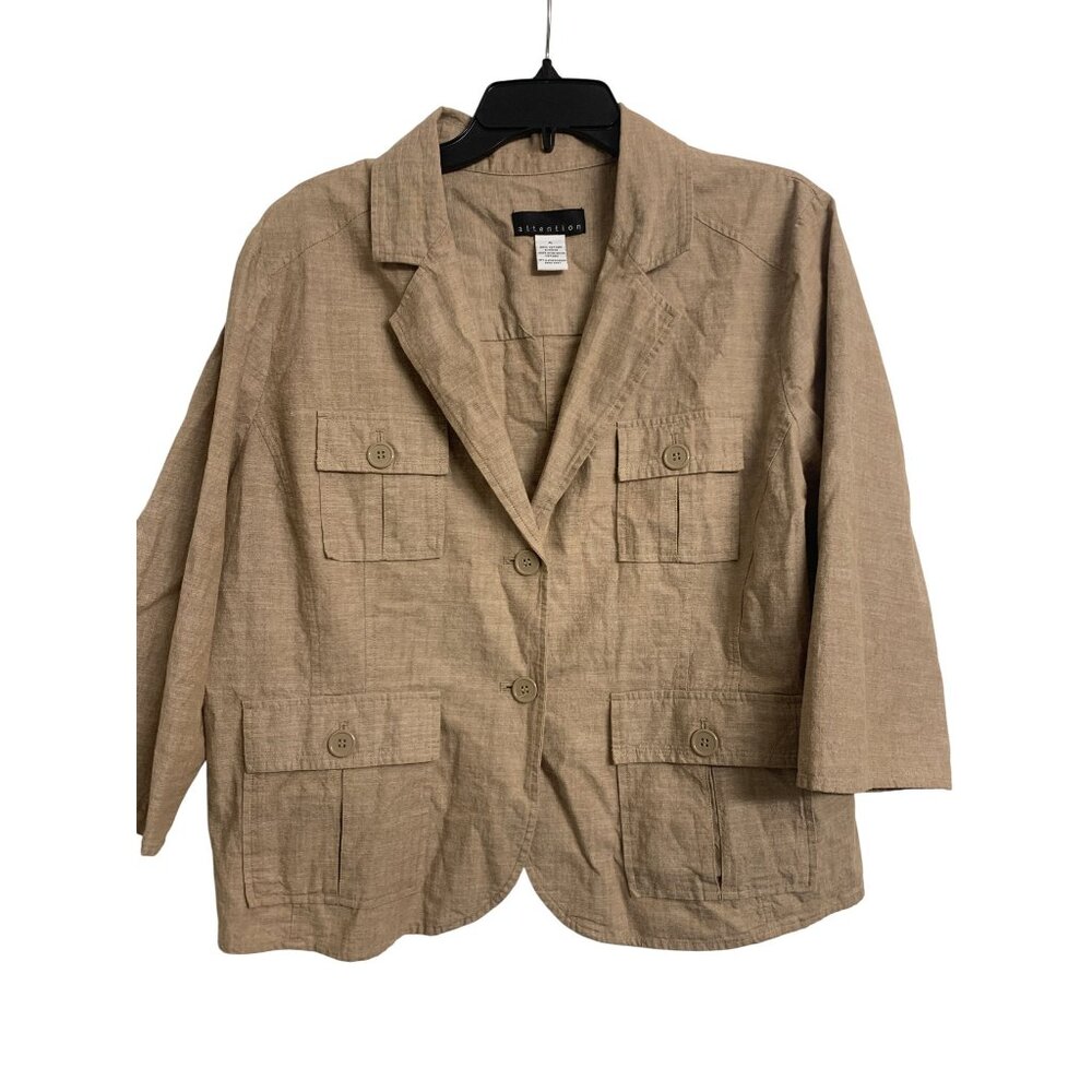 Attention Cotton Cropped Lightweight Blazer Size XL